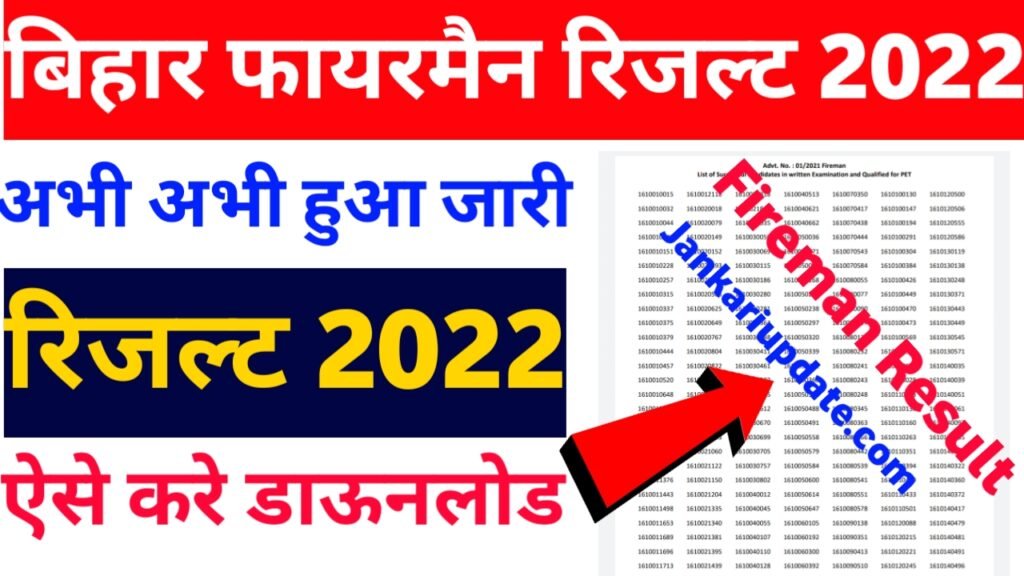 Bihar Police Fireman Results 2022: bihar police fireman Result Download Direct link
